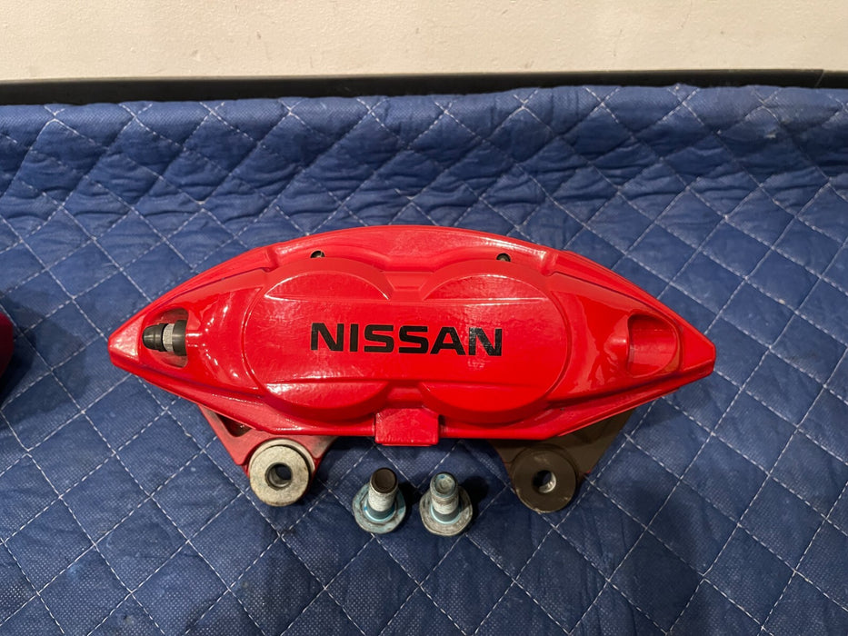 2017 NISSAN 370Z NISMO FRONT REAR LEFT RIGHT RED AKEBONO BRAKE CALIPERS OEM READ