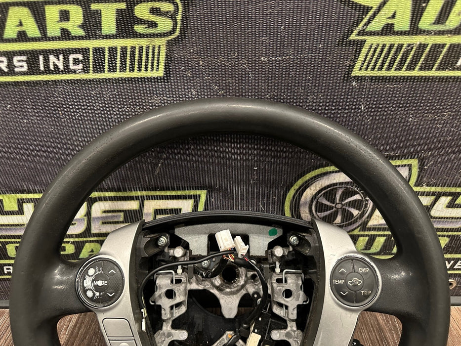 2014 TOYOTA PRIUS V BLACK LEATHER STEERING WHEEL OEM *WEAR* (READ DESCRIPTION)