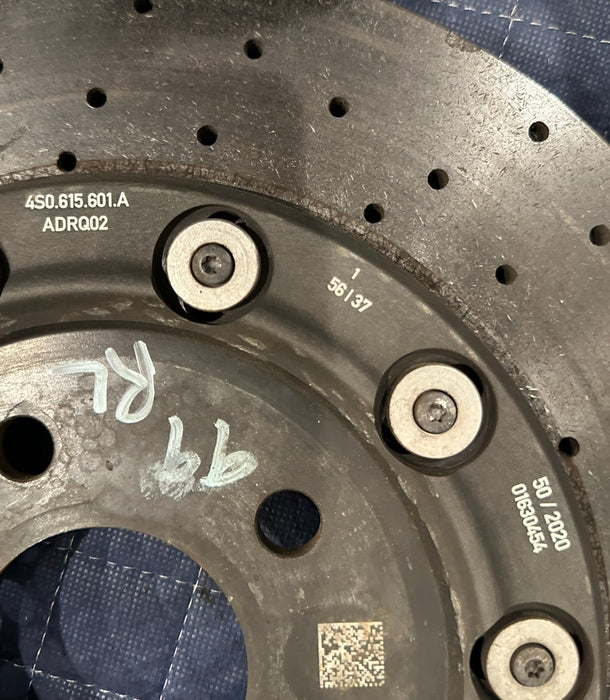 2021 AUDI R8 REAR PASSENGER RIGHT CARBON CERAMIC BRAKE ROTOR OEM 4S0 615 602 A
