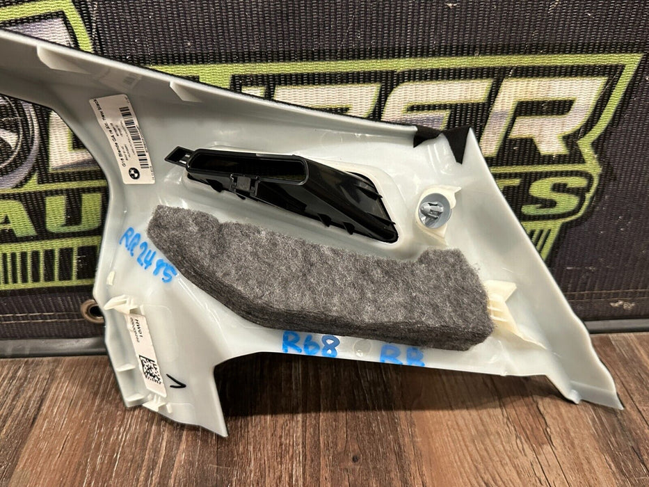 2020 BMW M8 COMP F92 REAR LEFT RIGHT ALCANTARA DECK SHELF SEATBELT COVERS OEM