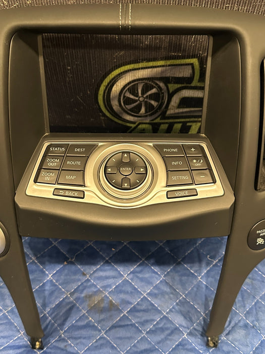 2013 NISSAN 370Z SPORT CENTER DASH AUDIO A/C CLIMATE CONTROL BEZEL PANEL OEM