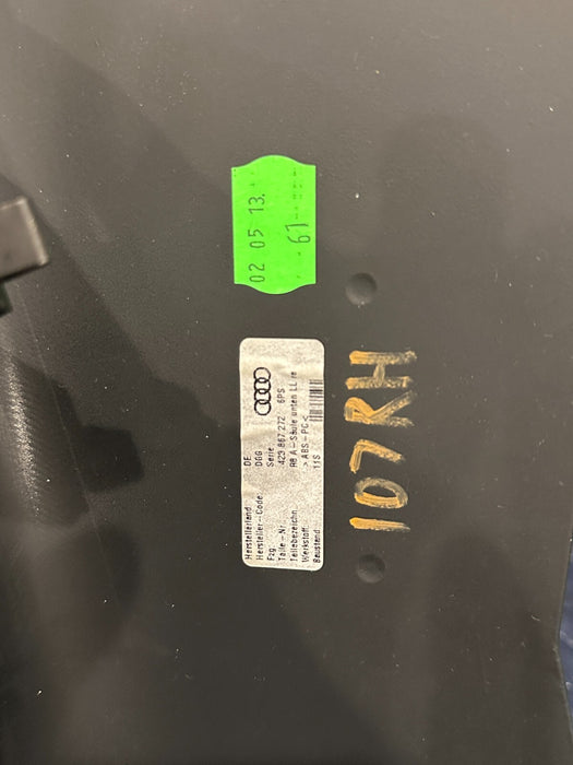 2014 AUDI R8 LEFT RIGHT COWL KICK PANEL TRIMS 423 867 271 423 867 272