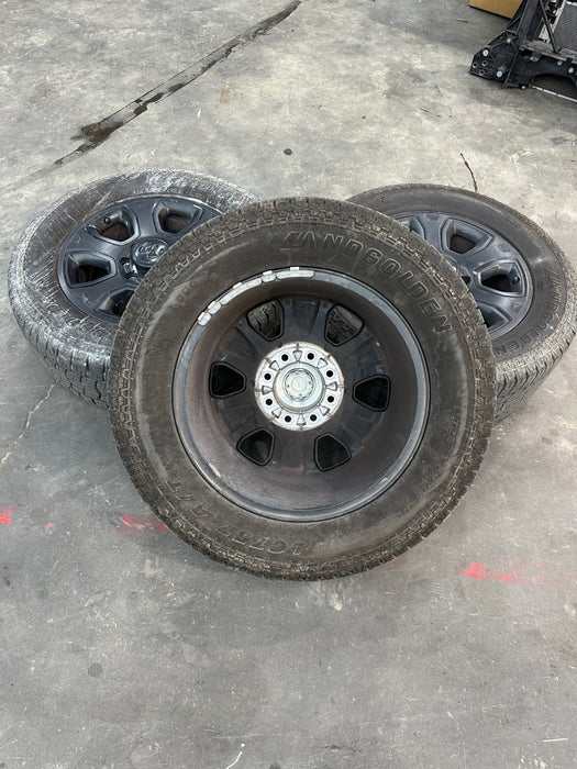 DODGE RAM WHEELS RIMS TIRES 20X8 LANDGOLDEN 285/60 R20 LGT57 A/T 8X165