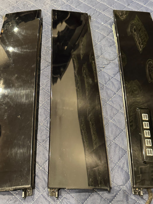 2017-2019 FORD F250 F350 F450 FRONT REAR DOOR GLOSS BLACK PILLAR SET OEM