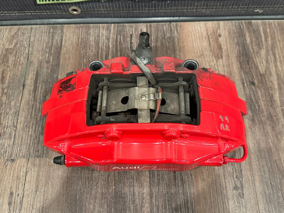 2021 AUDI R8 REAR RIGHT RED CARBON CERAMIC BRAKE CALIPER OEM *PAINT CHIP/READ!*