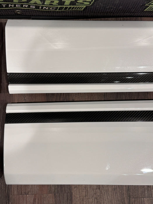 2020 2024 AUDI RS Q8 FRONT REAR LOWER DOOR MOLDING W/ CARBON FIBER TRIM OEM