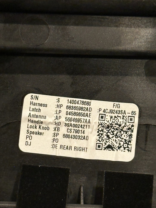 2024 DODGE RAM 3500 LARAMIE REAR RIGHT DOOR CARRIER PANEL W MOTOR OEM