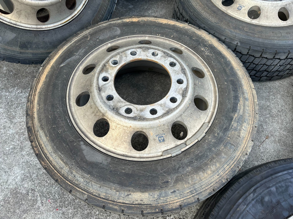 (2) FORD F450 F550 RAM 4500 5500 10 LUG 22.5" ALCOA SEMI WHEELS RIMS 255/70R22.5