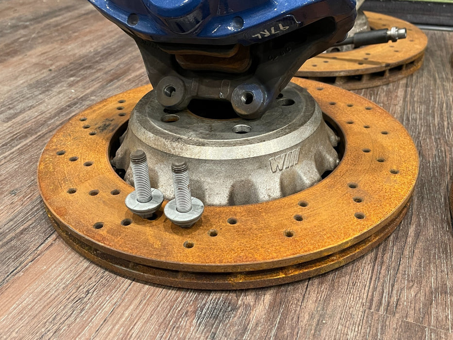 2020 BMW M4 F82 FRONT REAR  BLUE BREMBO BRAKE CALIPERS & ROTORS (448) OEM *READ