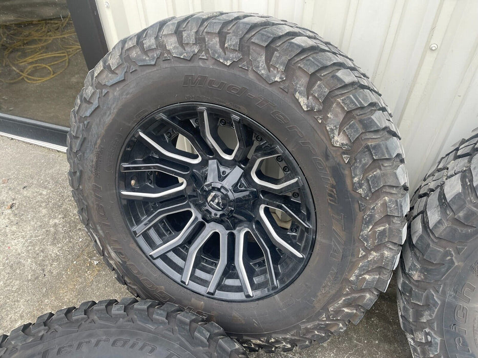 8X180 CHEVY GMC 2500 FUEL RIMS 20X10 37X12.50R20LT BFGoodrich Mud-Terrain Tires