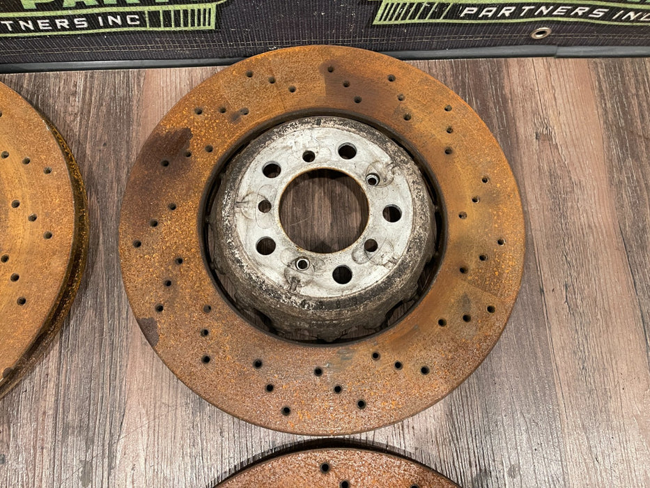 2020 BMW M4 F82 FRONT REAR LEFT RIGHT DRILLED BRAKE ROTORS OEM 23K MILES