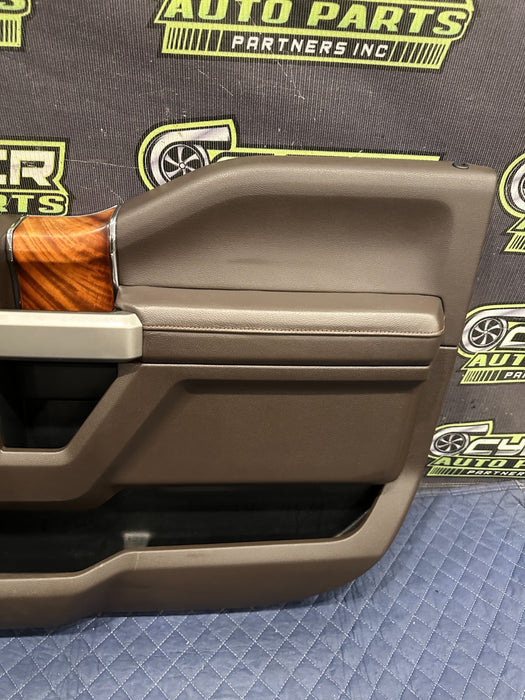 2017-2019 FORD F250 F350 F450 KING RANCH BROWN FRONT RIGHT DOOR PANEL OEM *FLAWS