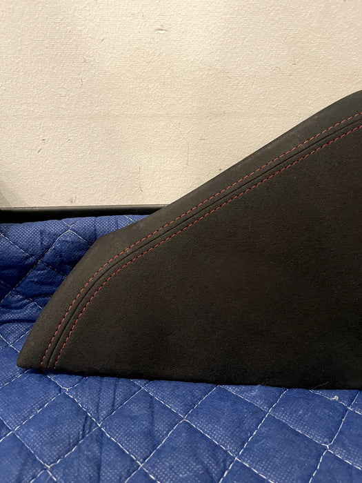 2017 NISSAN 370Z NISMO RED STITCHED ALCANTARA CENTER CONSOLE KNEE PAD PANELS OEM
