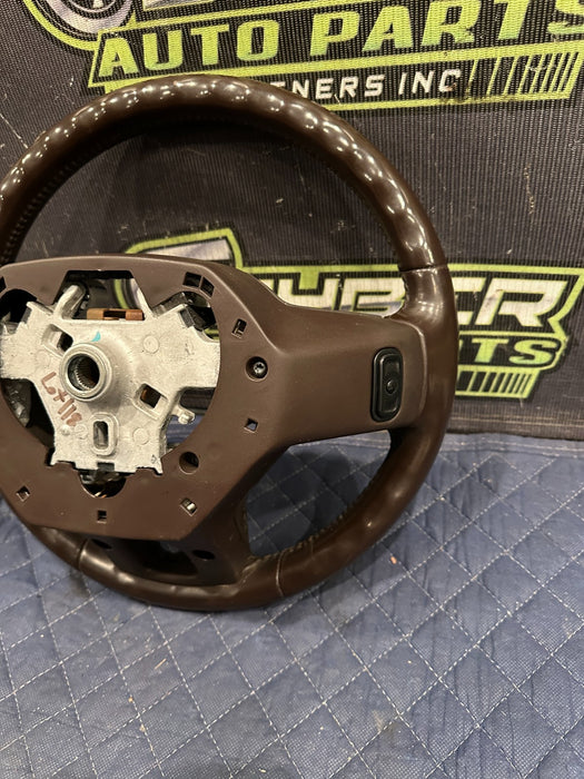 2015 DODGE RAM 2500 BROWN LEATHER STEERING WHEEL OEM *WEAR 3-7*