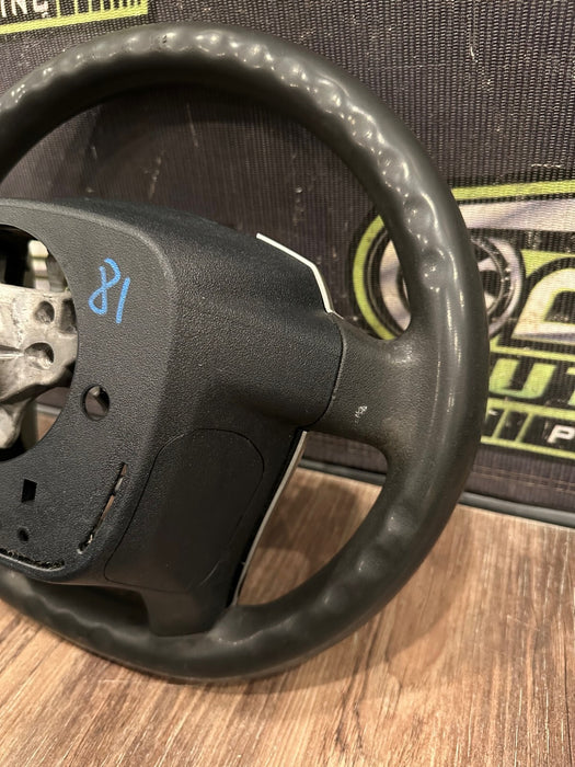 2014 TOYOTA PRIUS V BLACK LEATHER STEERING WHEEL OEM *WEAR* (READ DESCRIPTION)