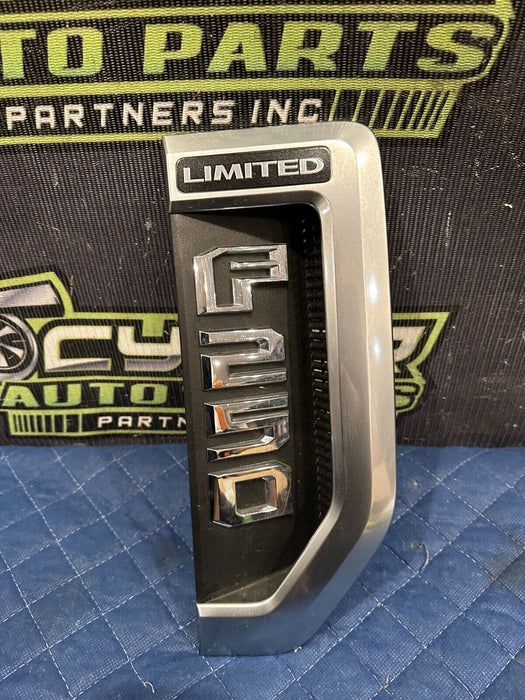 2017-2019 FORD F250 LIMITED CHROME PASSENGER RIGHT FENDER EMBLEM BADGE OEM