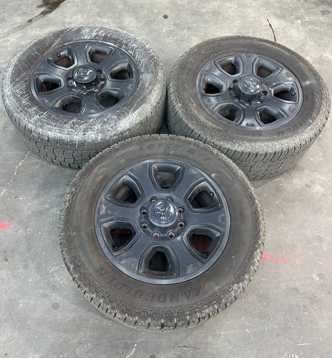 DODGE RAM WHEELS RIMS TIRES 20X8 LANDGOLDEN 285/60 R20 LGT57 A/T 8X165