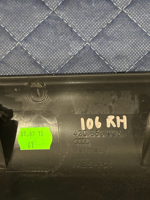 2014 AUDI R8 OEM LEFT RIGHT INNER DOOR SILL SCUFF PLATE COVER TRIM 420 853 906