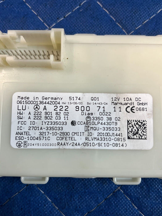 2015 MERCEDES-BENZ C63S AMG OEM KEYLESS MULTIFUNCTION CONTROL MODULE 2229007111