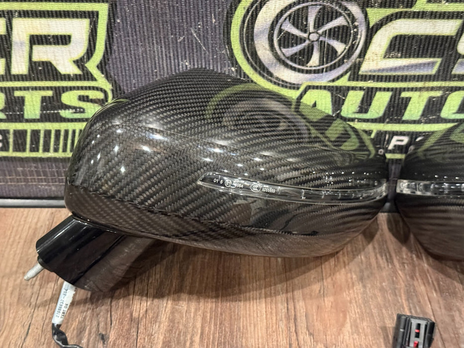 2014 AUDI R8 PLUS CARBON FIBER DOOR MIRRORS PAIR LEFT RIGHT OEM GENUINE