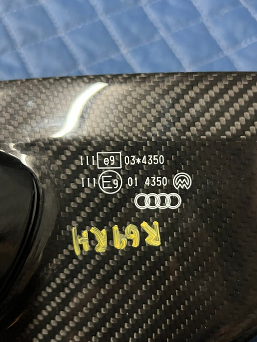 2012 AUDI R8 V8 RIGHT CARBON FIBER DOOR MIRROR HOUSING COVER OEM 4S0 823 573