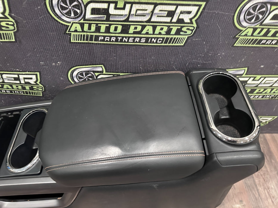 2017 NISSAN TITAN XD RESERVE BLACK LEATHER CENTER CONSOLE ASSEMBLY OEM *FLAW 14*