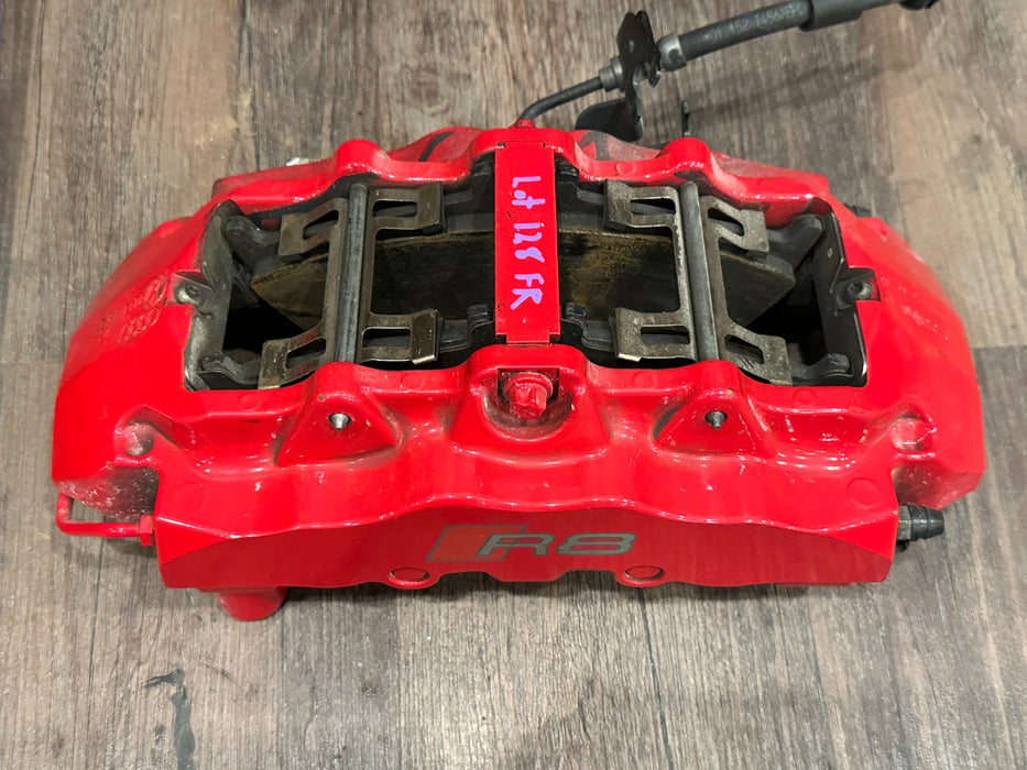 2017 AUDI R8 RED BRAKE CALIPER SET OEM *PAINT CHIPS 9,10*