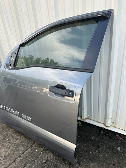 2016 Nissan Titan XD Crew Cab FRONT LEFT DOOR SHELL GUN METALLIC (KAD) OEM