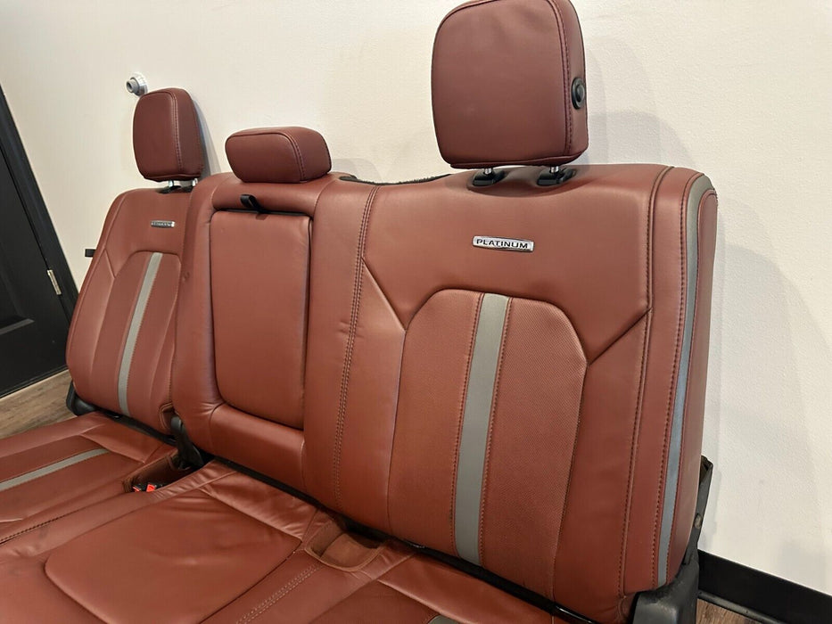 2017-2019 FORD F250 F350 F450 DARK MARSALA RED LEATHER REAR SEATS OEM *READ*