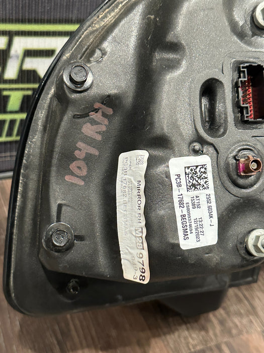 2023-2024 FORD F350 PASSENGER RIGHT CHROME CAP TOW MIRROR W CAMERA OEM