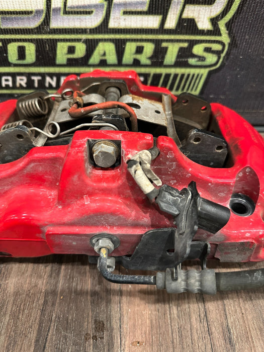 2021 AUDI R8 FRONT LEFT DRIVER RED CARBON CERAMIC BRAKE CALIPER OEM