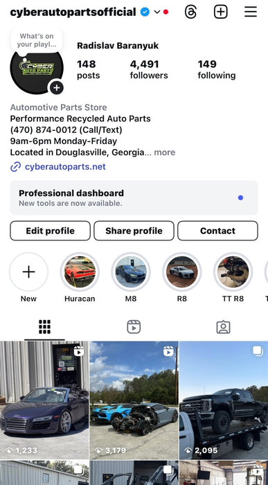 2018 AUDI R8 SPYDER RIGHT PASSENGER ROOF LINKAGE OUTLET