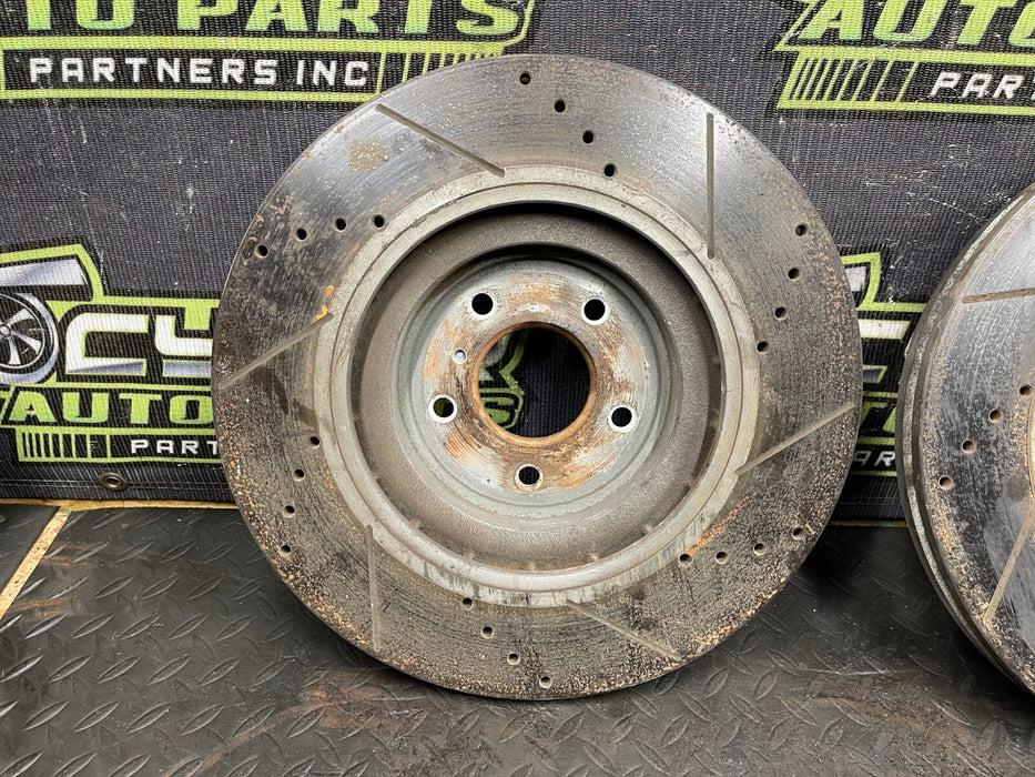 2011 NISSAN 370Z FRONT BRAKE ROTOR DRILLED SET LEFT RIGHT OEM 2009-2020