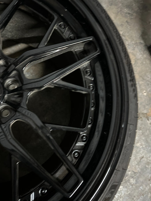 2021 AUDI R8 21X12 5X112 ANRKY REAR WHEELS RIMS PAIR TIRE GENUINE OEM ~CURBRASH~