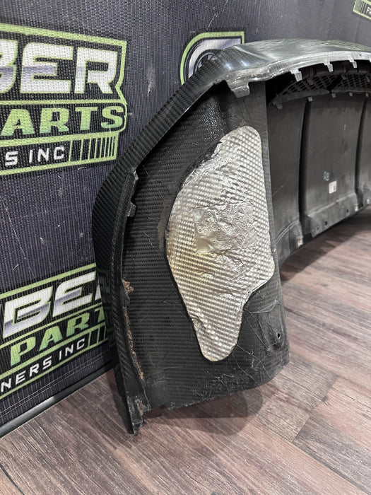 17-18 AUDI R8 CARBON FIBER REAR BUMPER DIFFUSER OEM *DAMAGE/READ* 4S0 807 521 D