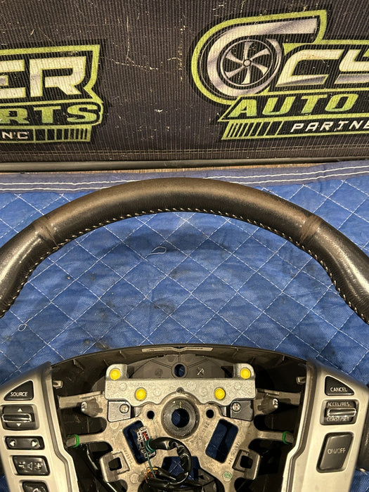 2017 NISSAN TITAN XD LEATHER STEERING WHEEL OEM *SLIGHT WEAR 3-5*