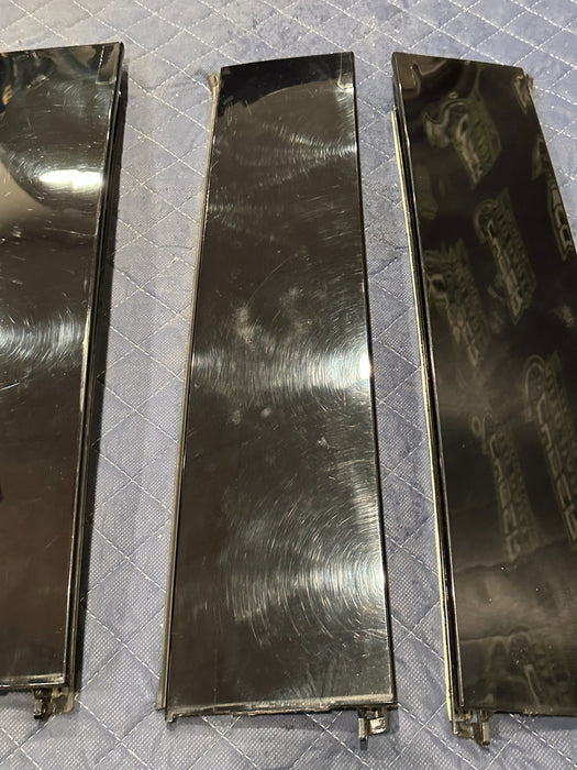 2017-2019 FORD F250 F350 F450 FRONT REAR DOOR GLOSS BLACK PILLAR SET OEM