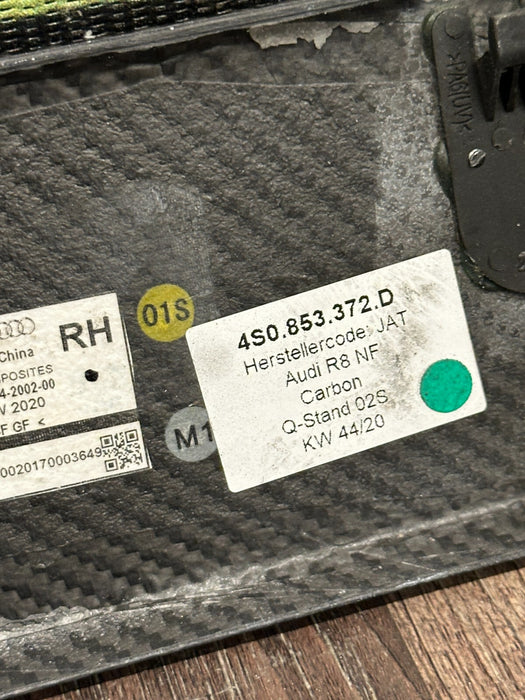 2021 AUDI R8 INTERIOR CARBON FIBER LEFT RIGHT KICK SCUFF PLATES OEM *READ*