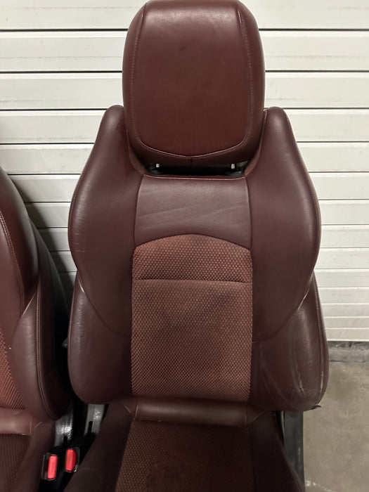 2010 NISSAN 370Z CONVERTIBLE FRONT LEFT DRIVER RIGHT PASSENGER SEATS BURGUNDY