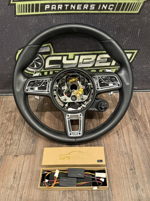 2014 PORSCHE 911 TURBO S 991.1 TO 991.2 CONVERSION BLACK STEERING WHEEL OEM