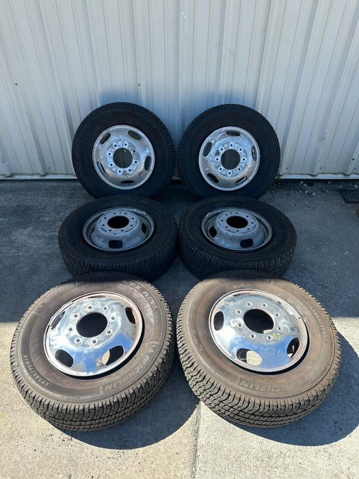 2020 FORD F350 DUALLY DRW OEM FACTORY WHEELS ALLOY RIMS MICHELIN TIRES 8X200