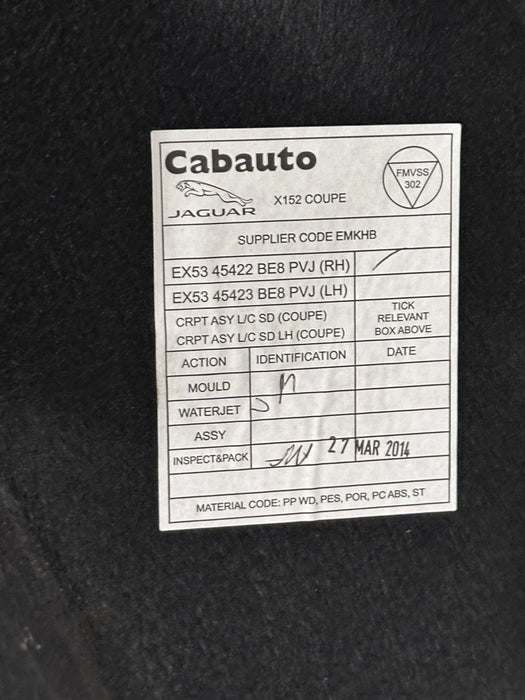 2015 JAGUAR F TYPE PASSENGER RIGHT TRUNK QUARTER PANEL TRIM OEM EX53 45422 BE8