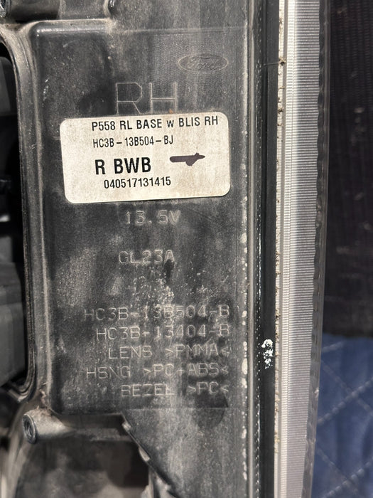 2017-2019 FORD F250 F350 F450 RIGHT HALOGEN BLISS TAIL LIGHT ASSEMBLY OEM ~READ~