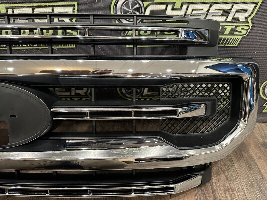 2020 2021 2022 FORD F250 F350 PLATINUM CHROME GRILLE GRILL OEM ~BROKEN TAB~