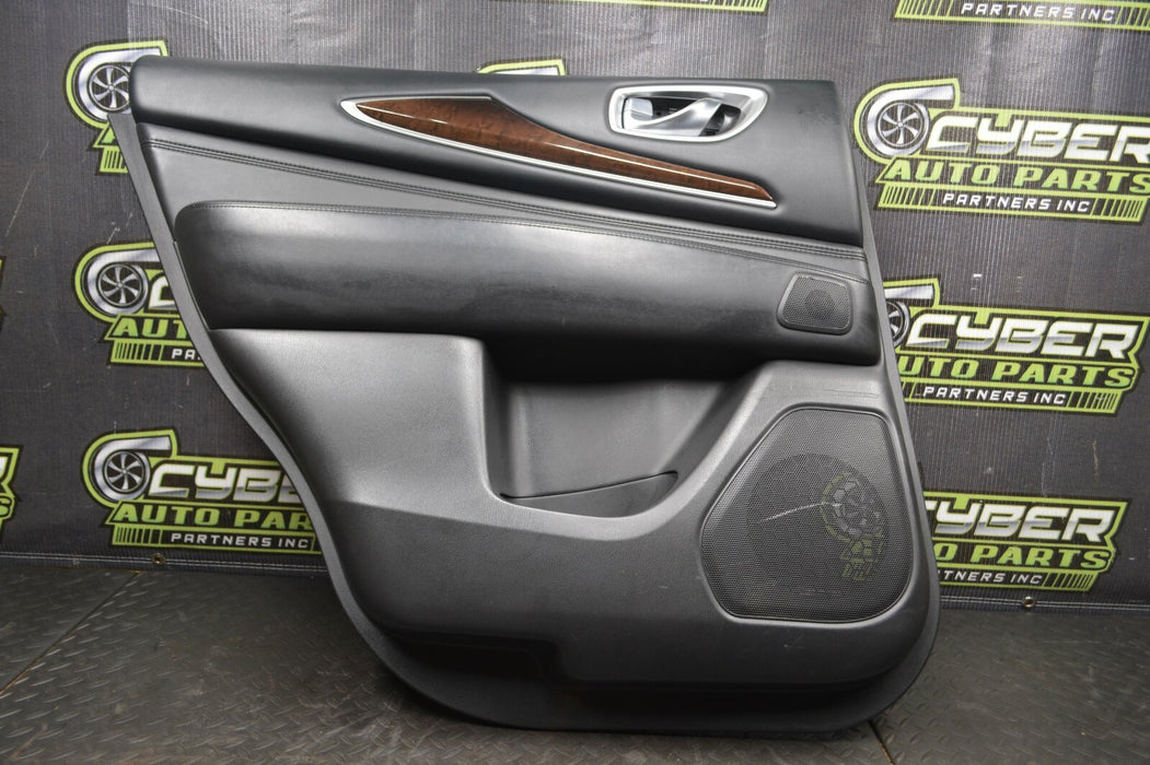 2013-2015 INFINITI JX35 QX60 REAR LEFT INTERIOR DOOR PANEL MAPLE WOOD TRIM OEM