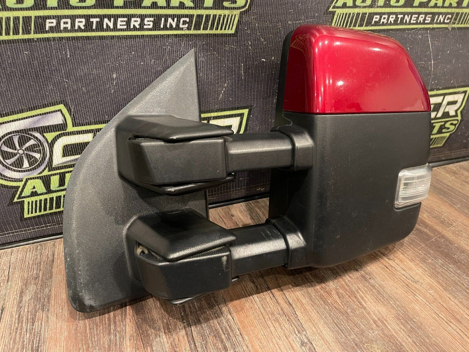 2017-2019 FORD F250 F350 DRIVER LEFT TOWN MIRROR W RED CAP COVER (RR) OEM {READ}