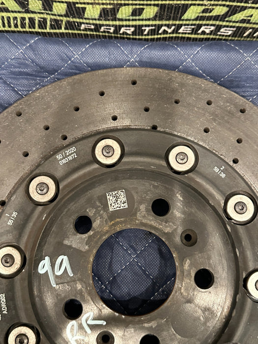 2021 AUDI R8 REAR PASSENGER RIGHT CARBON CERAMIC BRAKE ROTOR OEM 4S0 615 602 A