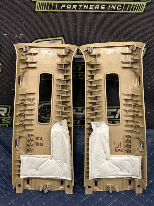 2017-2019 FORD F350 F450 LARIAT LEFT RIGHT UPPER B PILLAR TRIMS OEM ~SCRATCHES~