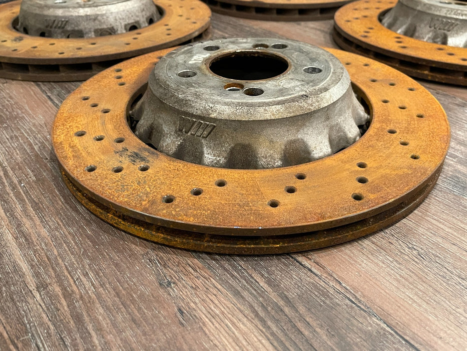 2020 BMW M4 F82 FRONT REAR LEFT RIGHT DRILLED BRAKE ROTORS OEM 23K MILES