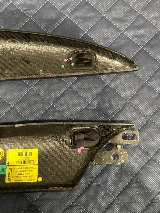 2014 AUDI R8 SPYDER LEFT RIGHT CARBON FIBER DOOR PANEL TRIM MOULDING 420 867 410